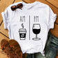T-shirt Kawaii Verre à Vin Rose Gold