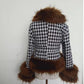 Fashion V-neck Jacket With Faux Raccoon Fur