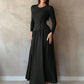 Base Pleated Solid Color Long Dress