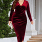 Women's V-neck Dress With Regular Sleeves