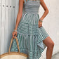 European And American Summer Women's Holiday Striped Spaghetti Straps Dress