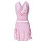 Women's Hollow Out Strap Top Cake Stretch Skirt Two-piece Set