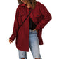 Women's Corduroy Solid Color Single Breasted Casual Lapel Woolen Jacket