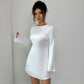 Women's European And American Backless Long-sleeved Dress