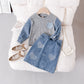 Love Bead Patchwork Princess Dress Two-Piece Set