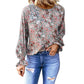 Floral Female Bishop Sleeves Top