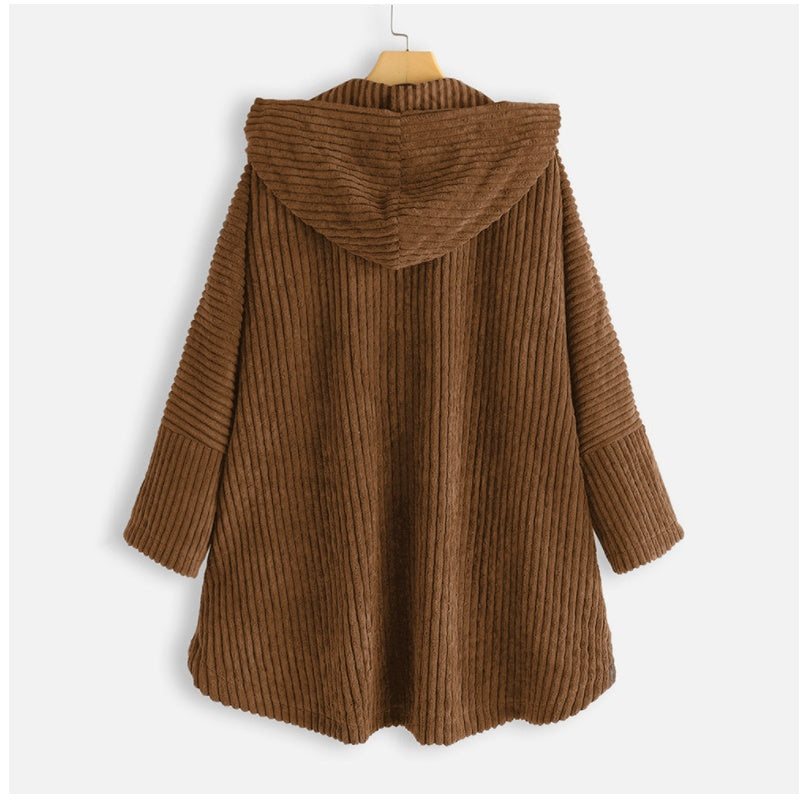 New Style Loose Plus Size Retro Corduroy Coat