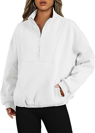 Pull en polyester tendance pour femme, style sport décontracté, avec poche zippée