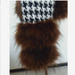 Fashion V-neck Jacket With Faux Raccoon Fur