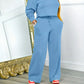 Women's Long-sleeved Round Neck Sweater Elastic Waist Pants Casual Fashion Two-piece Suit