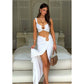 Women's Cropped Tank Top High Waist Sheath Skirt Suit