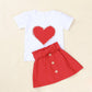 Ensemble jupe et nœud pour bébé fille, vêtements d'été européens et américains, nouvelle collection Pearl Love, blanc, manches courtes