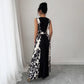 Sleeveless Printed Temperament V-neck Color-block Midi Dress