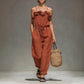 Women's Off-Shoulder Ruffled Wide-Leg Jumpsuit