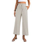 Drawstring High Waist Straight Pants Summer Casual Solid Color Loose Wide Leg Trousers For Womens Clothing