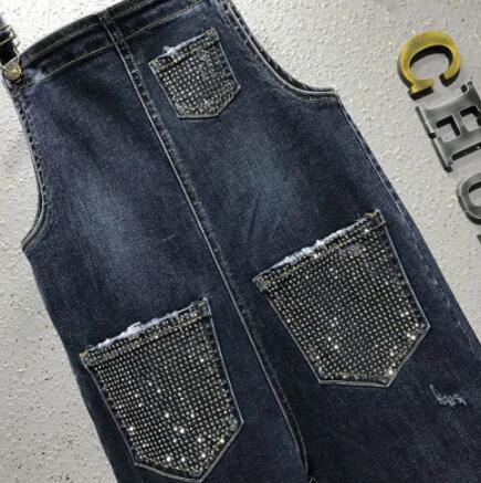 Women's High-waist Straight-leg Soft Denim Overalls