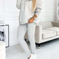 Casual Hooded Sweater Thickened Thread Fitted Vest Pants Three-piece Set