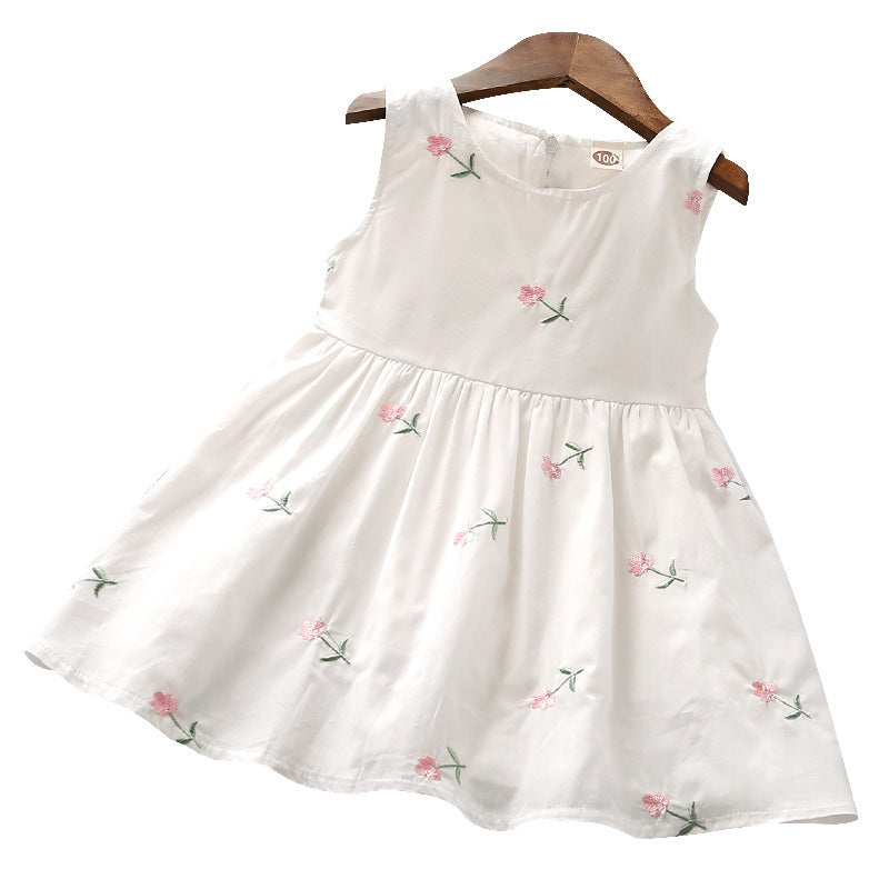 Jupe brodée de fleurs à petites fleurs