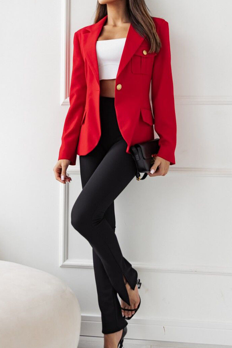 Petit manteau croisé uni pour femme