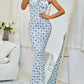 Robe à bretelles florales moulantes pour femme