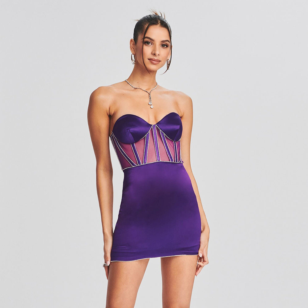 Robe à bretelles en maille pour femme, tendance et tendance