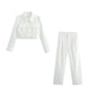 Double Pocket Coat Top Pants Suit Women