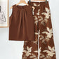 Womens Sleeveless Irregular Tank Top And Pants Fashionable Printed Two-Piece Set