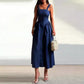 New Women's Fashion Casual Sleeveless Solid Color Waist Tight Dress