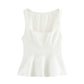 European And American Style Women's Square Collar Sleeveless Top