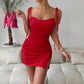 Springsummer Womens Red Sleeveless Dress