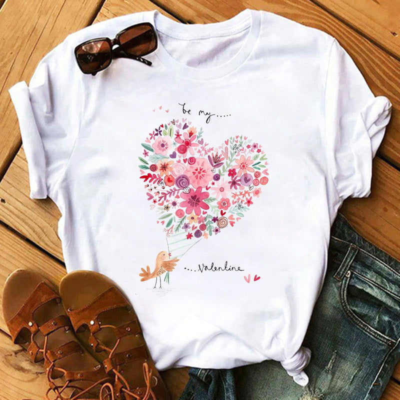 T-shirt à manches courtes imprimé amour