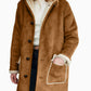 Solid Color Retro Suede Hooded Coat Autumn And Winter Women's Long Sleeve Pocket Loose Sweater