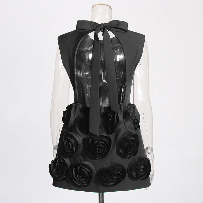 Stitching Three-dimensional Flower Design Short Skirt