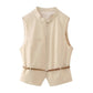 Women's Fashion With Waistband Tops Skort Suit