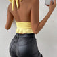 Milk Silk Deep V Cinched Slimming Pullover Female