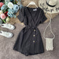 Summer seaside vacation V-neck short-sleeved jumpsuit