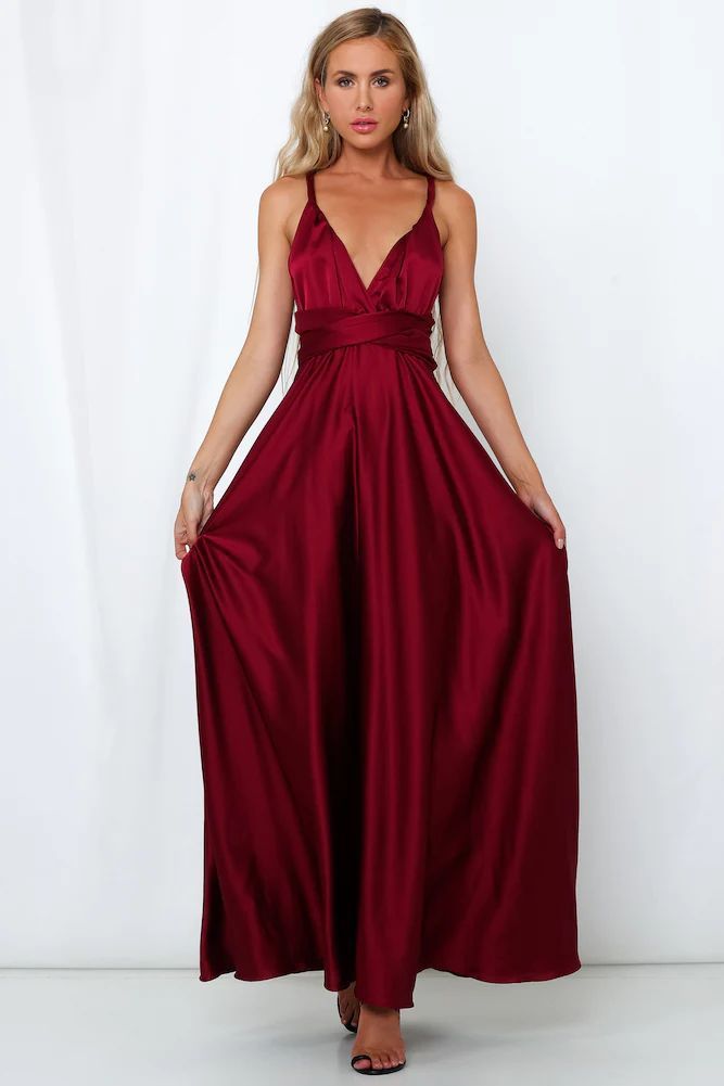 Deep V-neck Sleeveless Lace-up Backless High Waist Large Swing Satin Dress