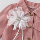 Pearl Flower Wide-leg Pants Princess Style Two-piece Set