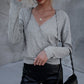 V-neck Long-sleeved Pullover Hooded Casual Sweater
