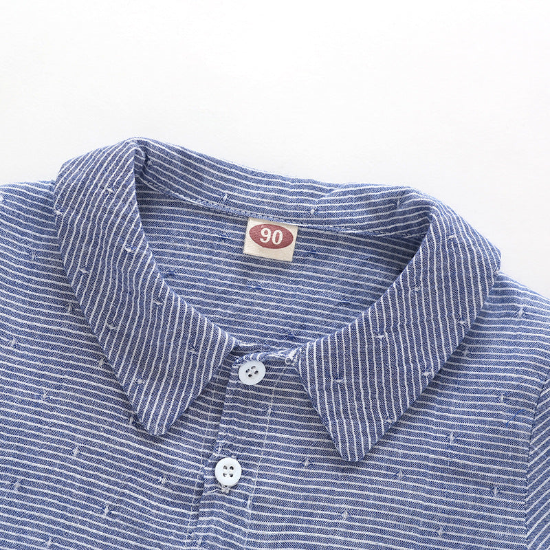 Lapel long sleeve girls shirt dress