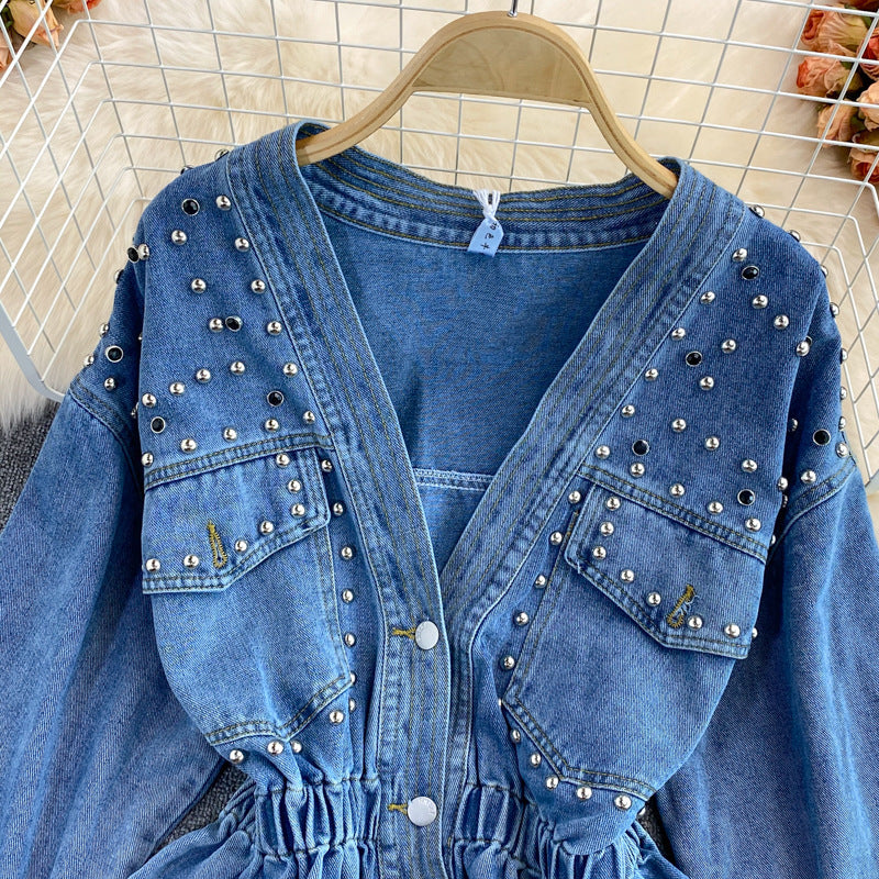 Women's Fashionable All-matching Loose Denim Jacket Top