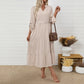 Simple Elegant Long Sleeve Solid Color Dress