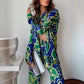 Fashion Printed Loose Long Sleeves Shirt Straight-leg Pants Spring And Autumn Women's Clothing
