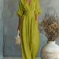 Summer Short-sleeved Jumpsuit Fashion Casual V-Neck Wide-Leg Pants Womens Clothing