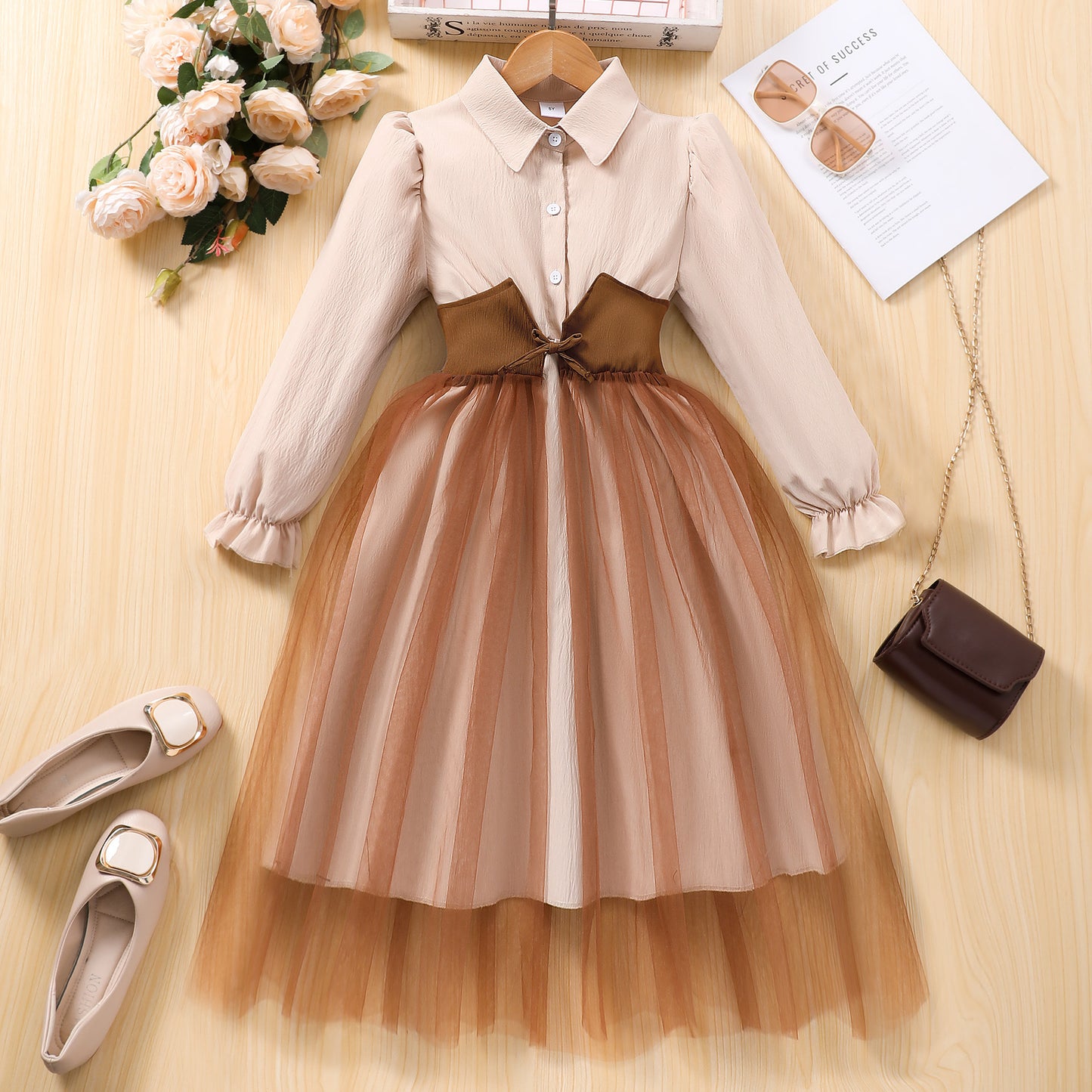Fashion Personality Girl Mesh Stitching Dress
