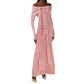 Off-Shoulder Ruched Cross-Fit Sheath Dress For Women