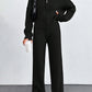 Autumn And Winter New European And American Women's Casual Loose Zip Top And Trousers Two-piece Set
