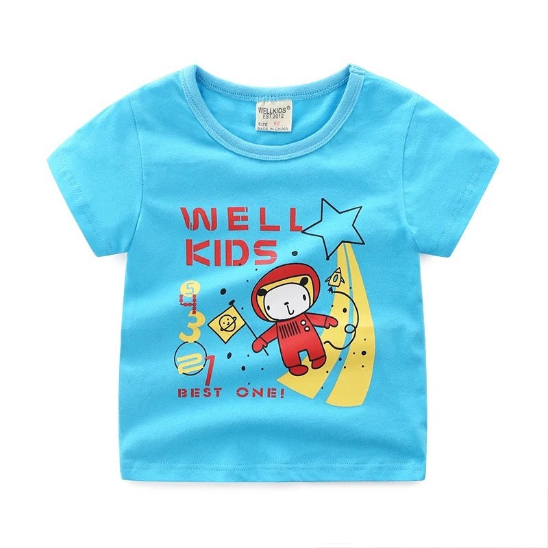 T-shirt d'été imprimé dessin animé pour enfants