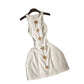 Womens Summer Solid-Color Slim-Fit Mini Dress With A Crew Neck