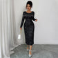 Elegant Simple Style Long Sleeve Dress Women's Clothing